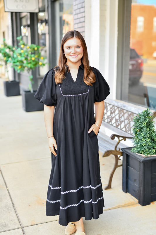 The After Five Midi Dress in Black