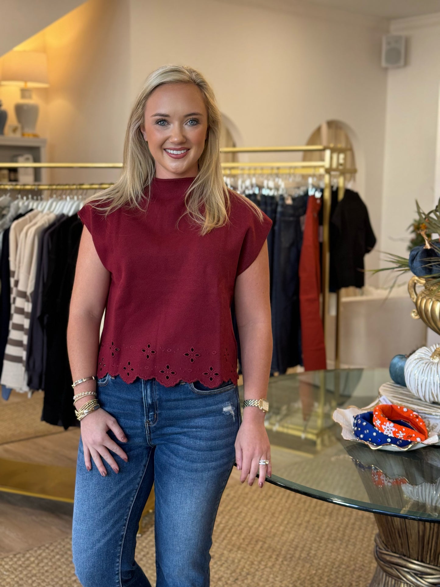 The Gracyn Top in Garnet