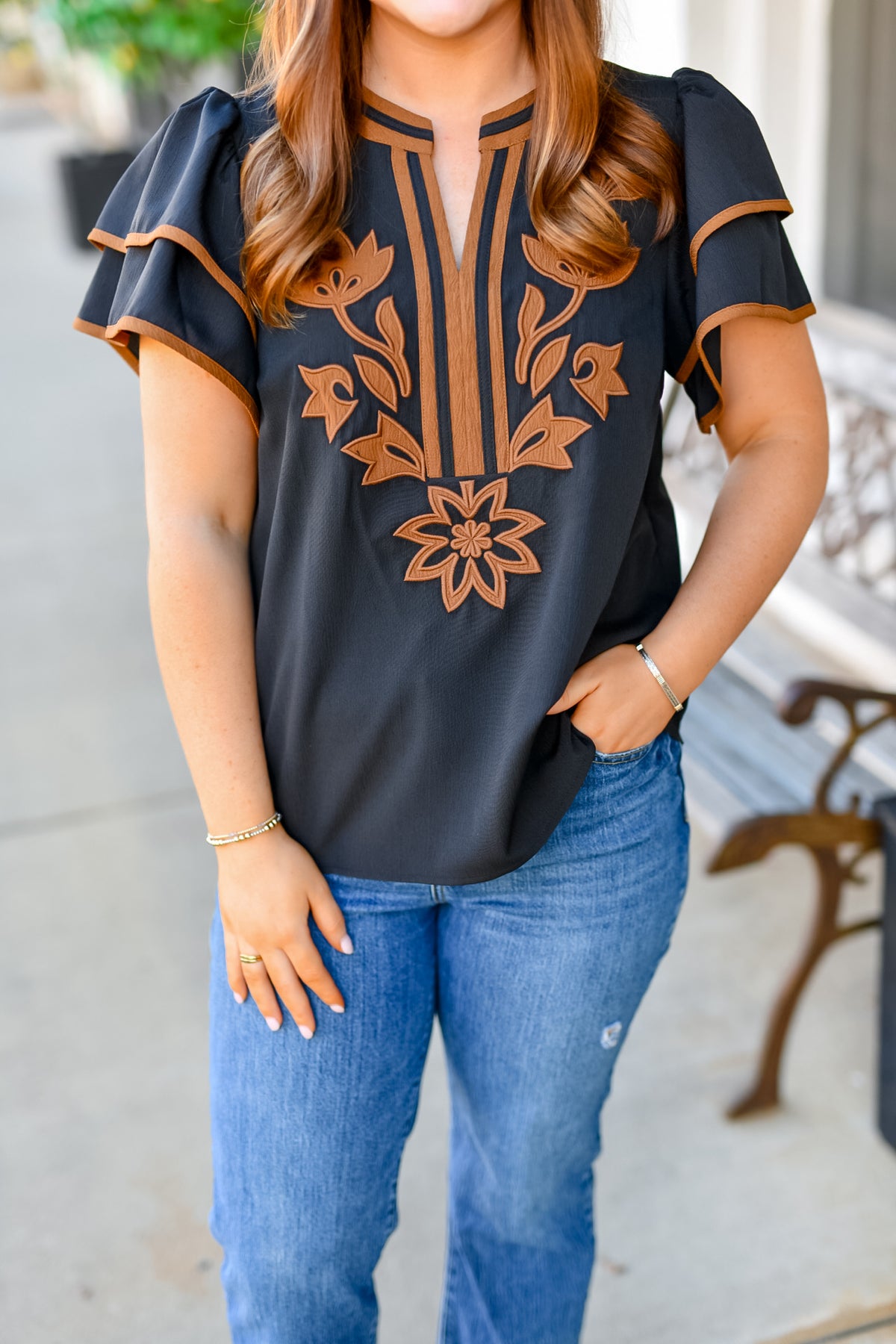 The Magnolia Muse Top in Black