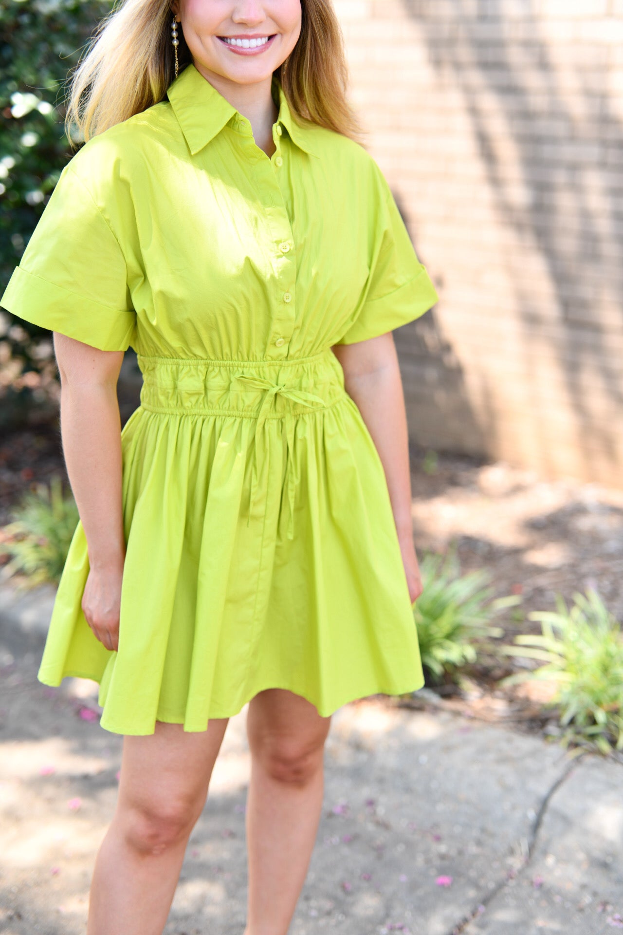 Main Character Moment Dress in Lime