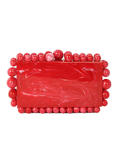 Acrylic Marble Clutch-Red