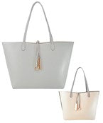 The Kelly Large Tote In Gray/Ivory