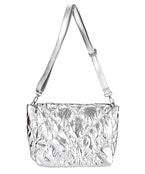 Quilted Puffy Crossbody-Silver