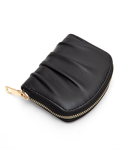 Leather Zipper Wallet-Black
