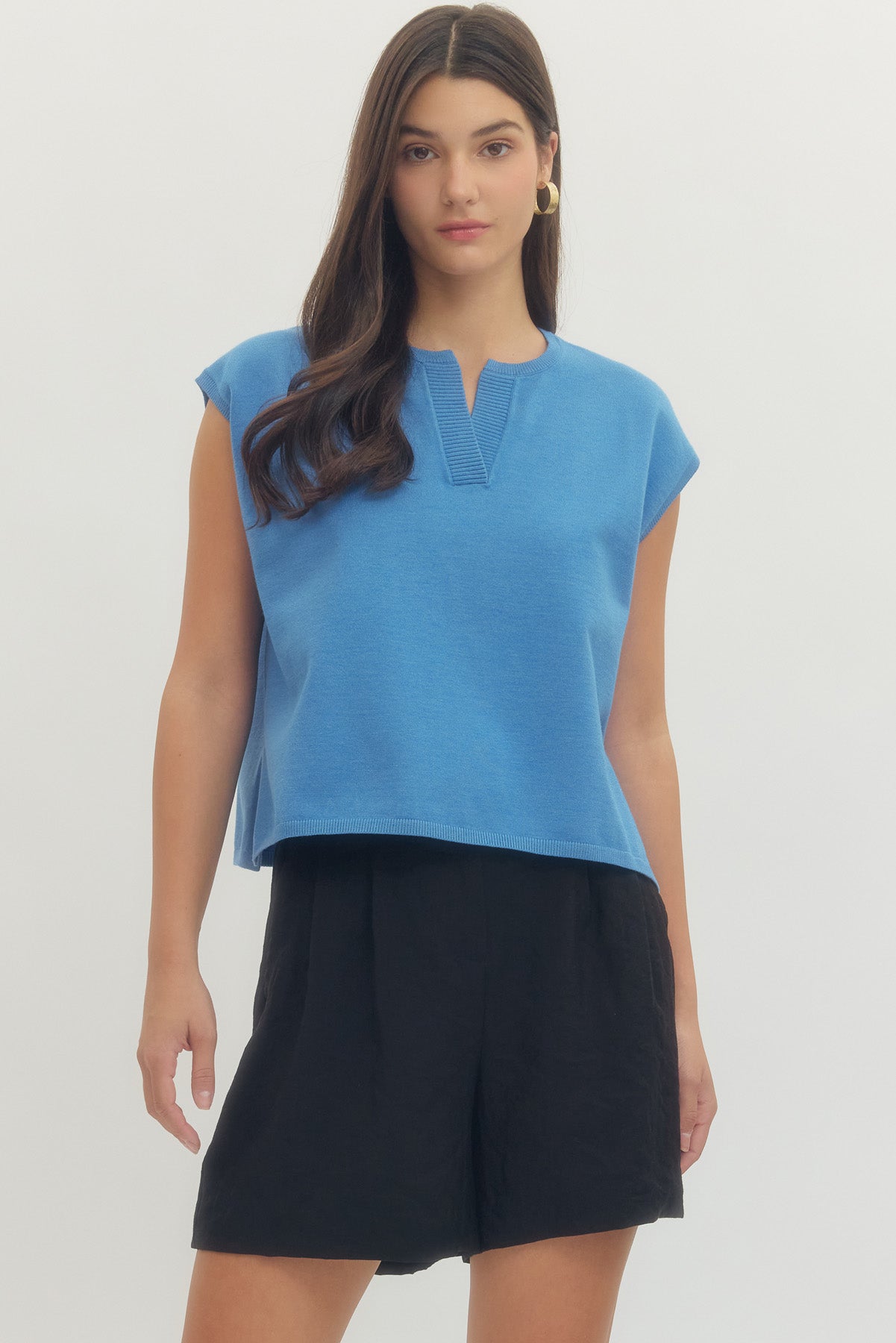 The Classic Knit Top- Blue