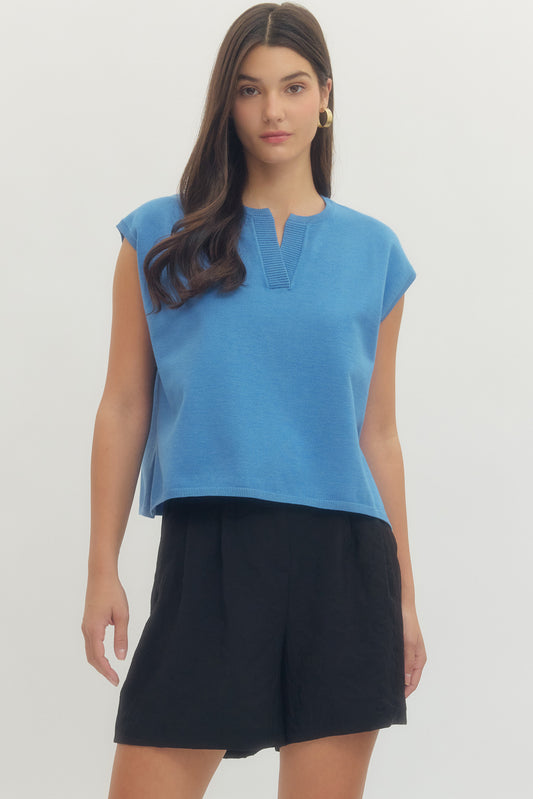 The Classic Knit Top- Blue