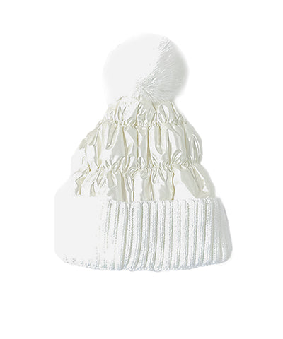 The Granthum Puffer Beanie in Pearl