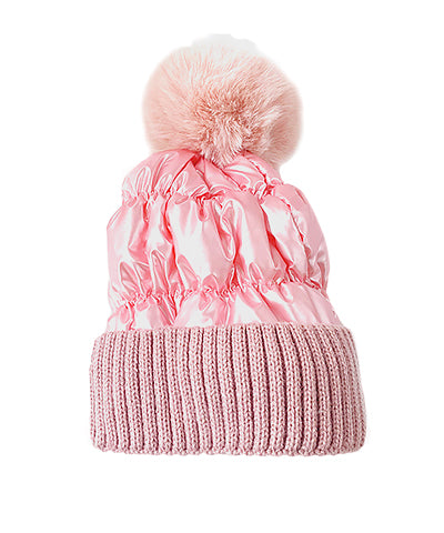 The Granthum Puffer Beanie in Pink