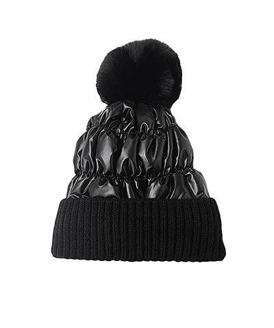 The Granthum Puffer Beanie in Black