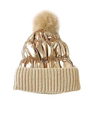 The Granthum Puffer Beanie in Gold