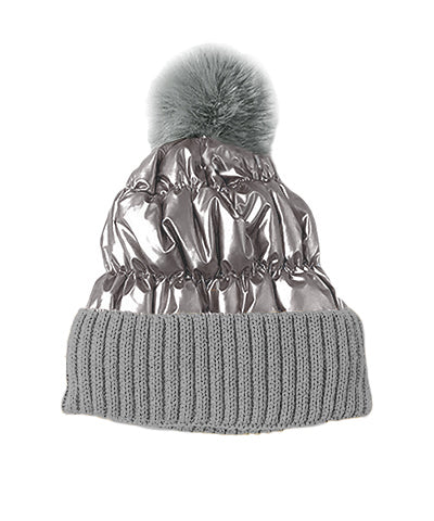 The Granthum Puffer Beanie in Gray