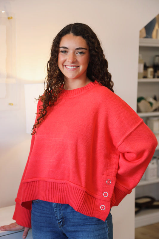 The Wren Sweater in Coral