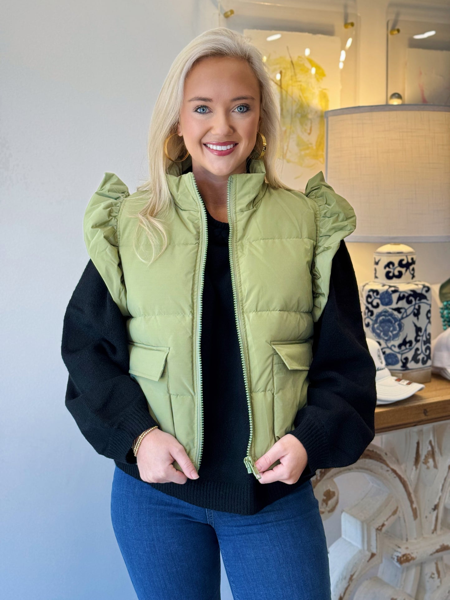 The Terri Vest in Sage