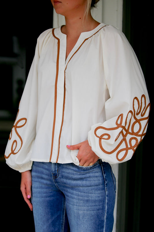 Caramel Script Tunic