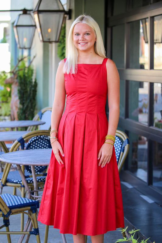 The Crimson Classic Midi Dress