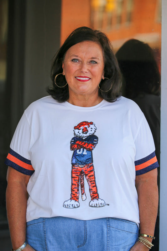 AUBURN SPARKLE LOGO T-SHIRT