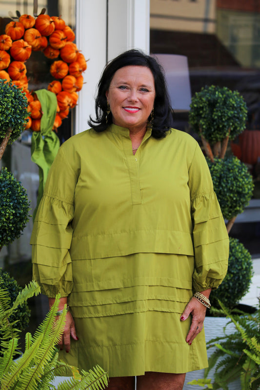 The Harper Dress-Chartreuse