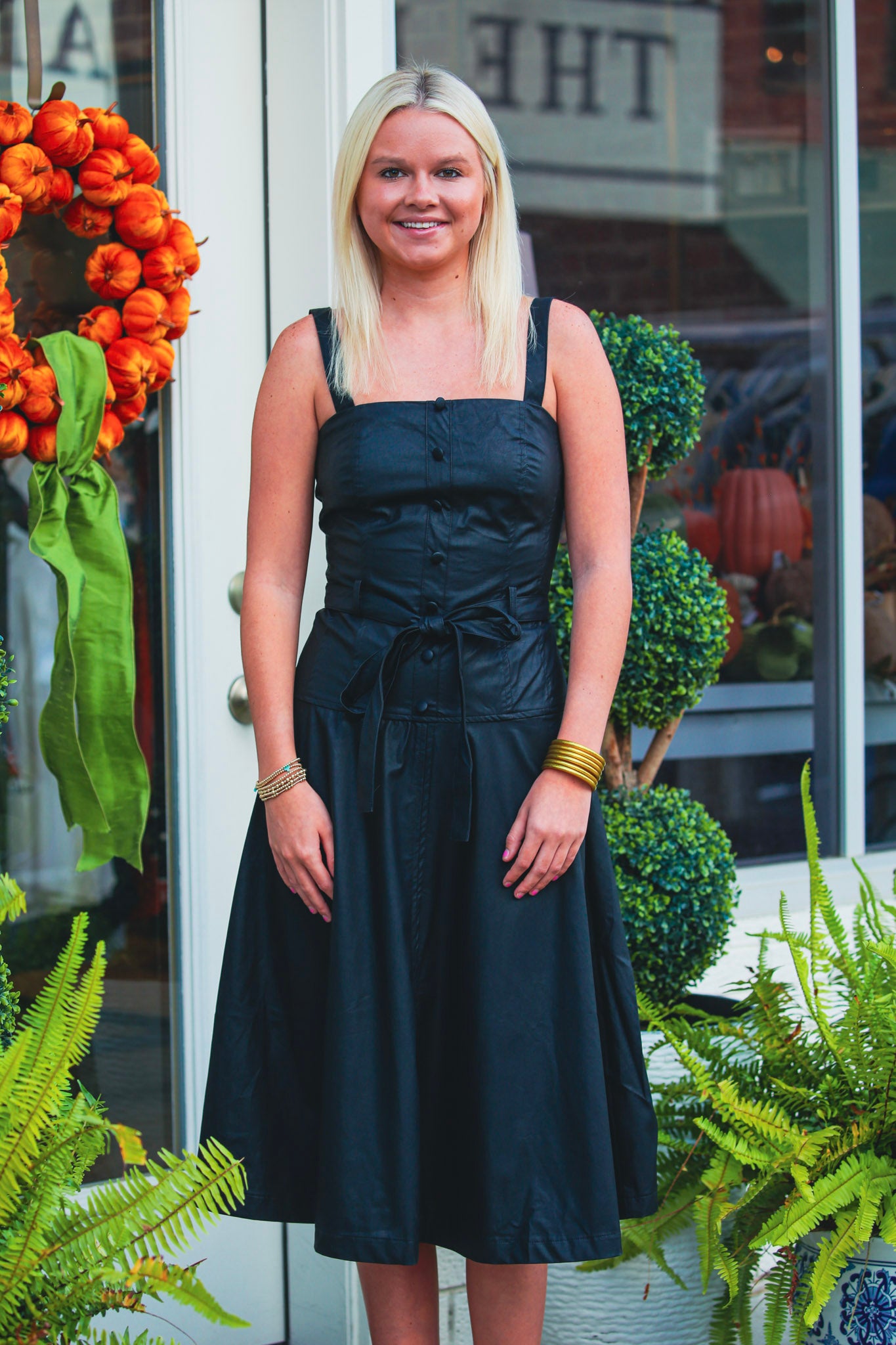 Leather Button Down Midi Dress