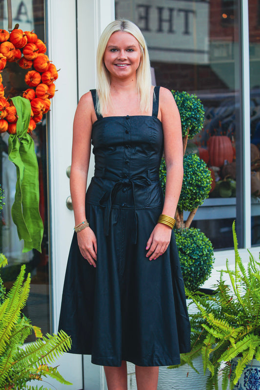Leather Button Down Midi Dress