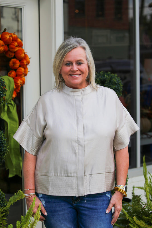 The Lennox Blouse-Champagne