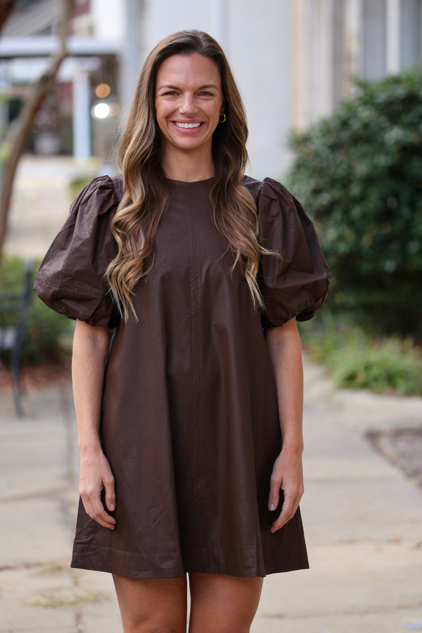 Chocolate Leather Tunic Dress
