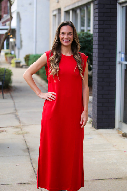The Scarlet Slit Dress