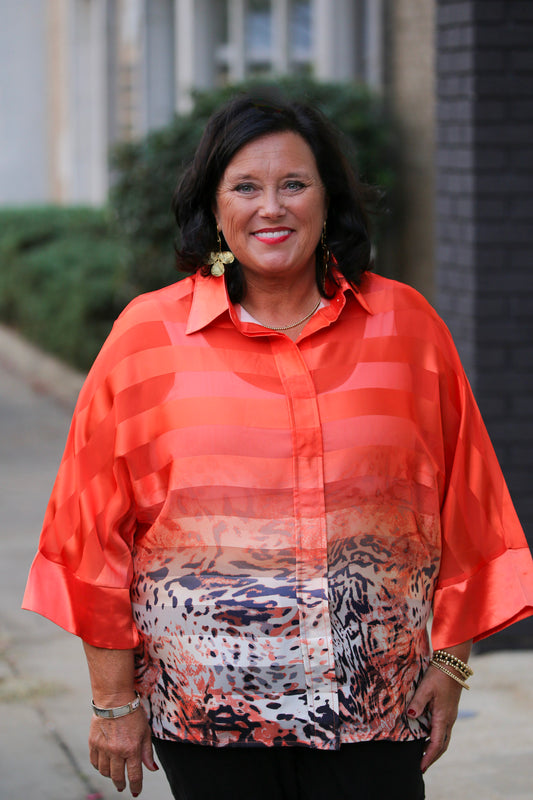 Ombre Wild Top-Orange