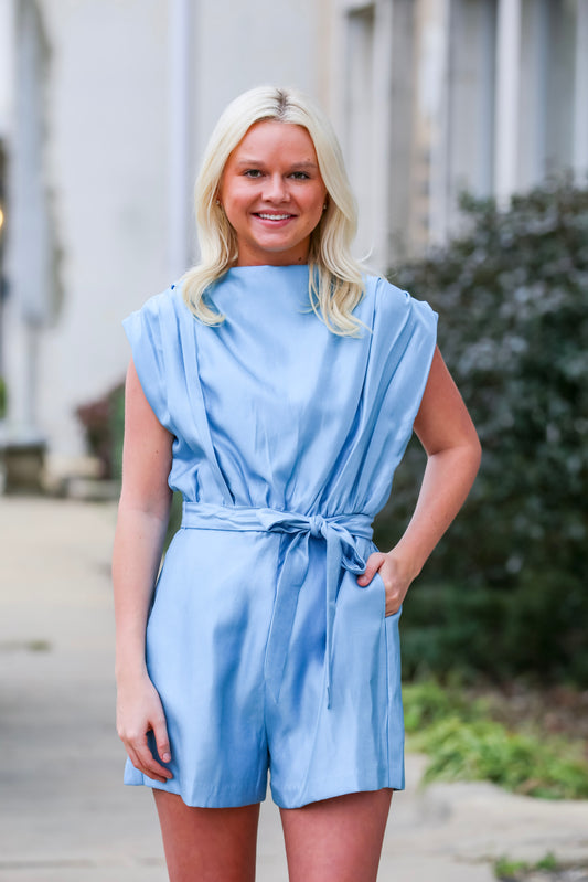 The Luxe Romper in Blue