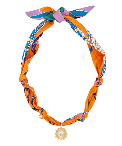 Scarf & Heart Charm Necklace