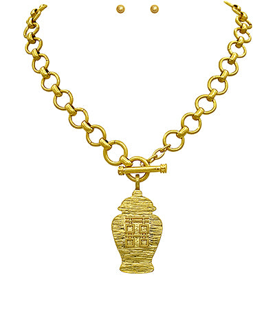 Chinoiserie Jar Necklace Set