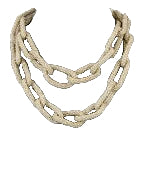 Layered Bead Chain Necklace-Silver