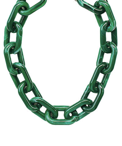 Acrylic Link Necklace- Green