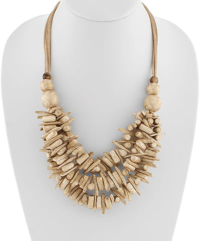 4 Layered Organic Wood Necklace
