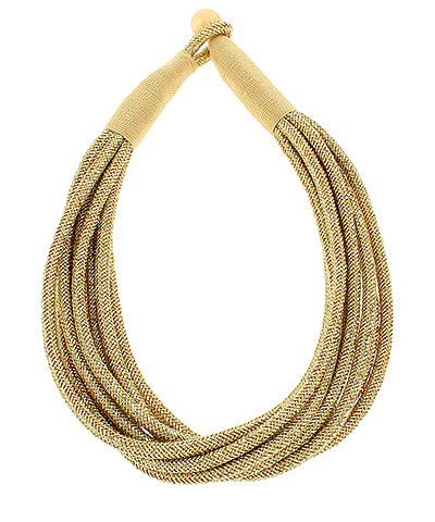 Slub 8 Strand Necklace-Gold