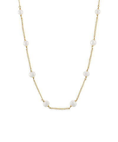 Baroque Pearl Station Necklace