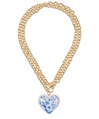 Heart& Ceramic Print Necklace