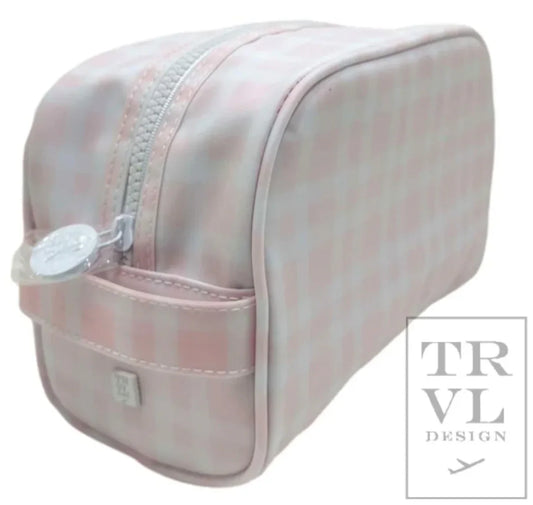 Stowaway Toiletry Bag Pimlico Pink Plaid