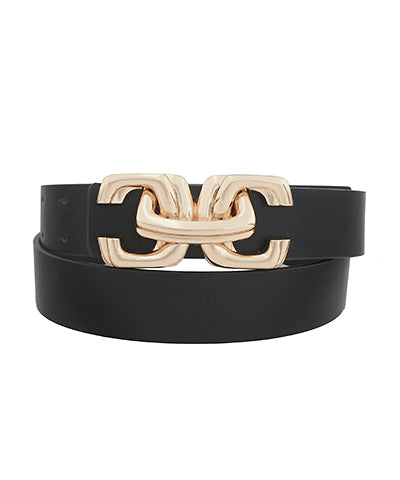 Statement Metal Buckle Belt-Black