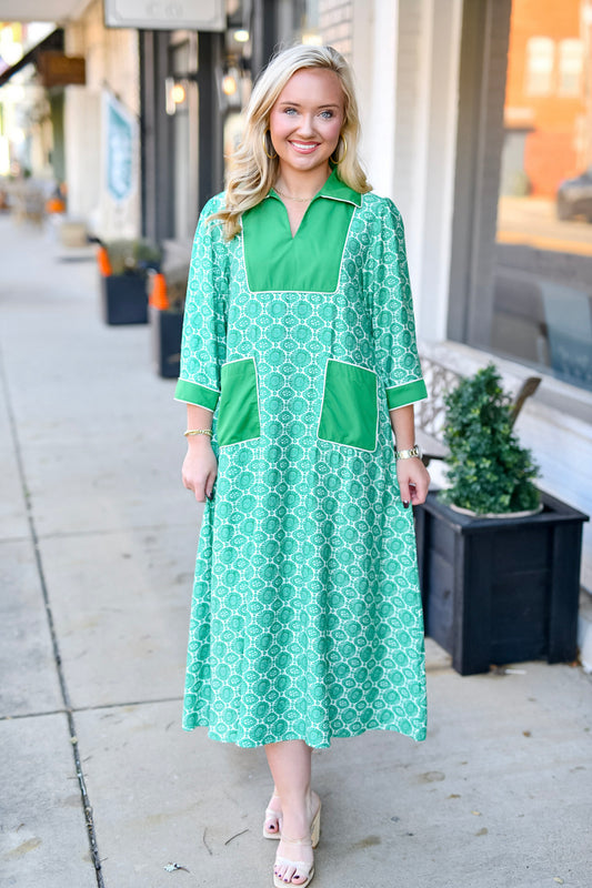 The Merritt Dress in Green