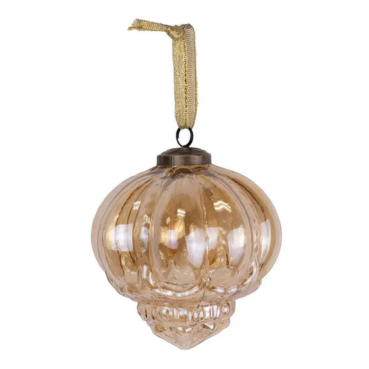 Varese Glass Ornament Gold 4"