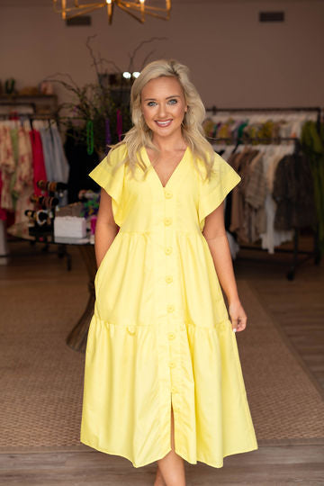 The Tenley Midi in Yellow