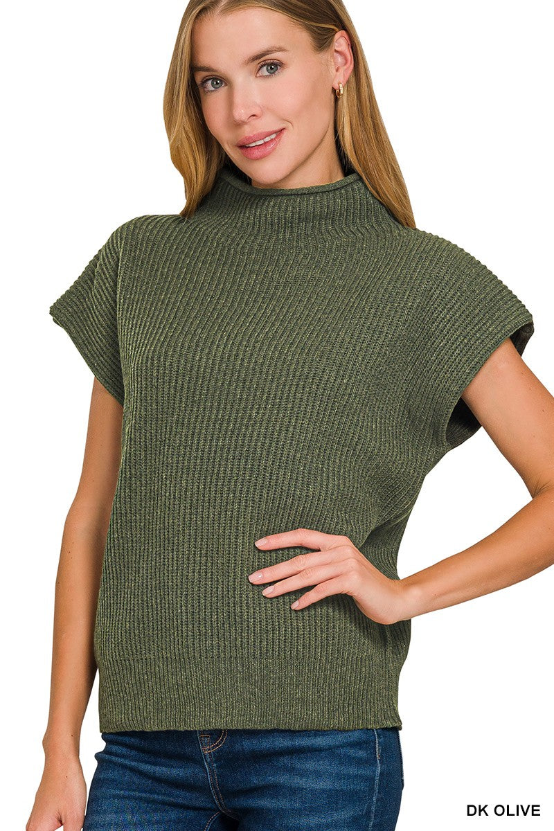 The Easy Does It Sweater Top in Dark Olive