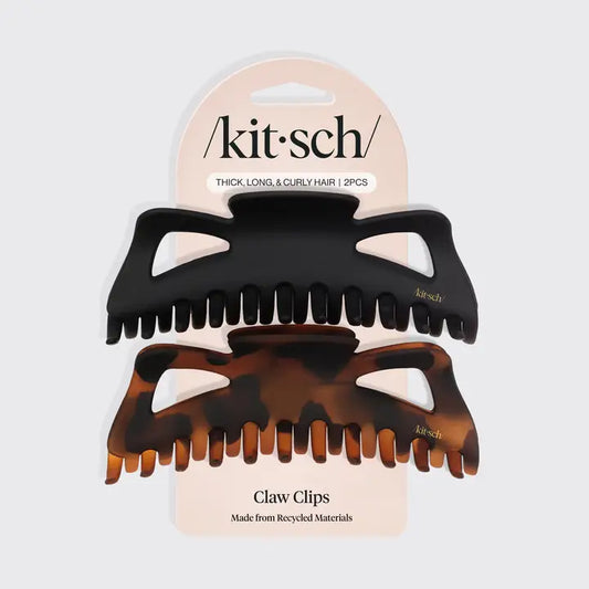 Jumbo Classic Claw Clips 2pc - Black & Tort