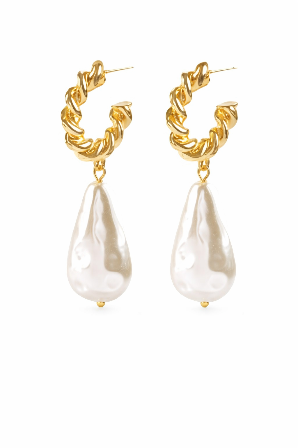 Twisted Pearl Drop Earrings