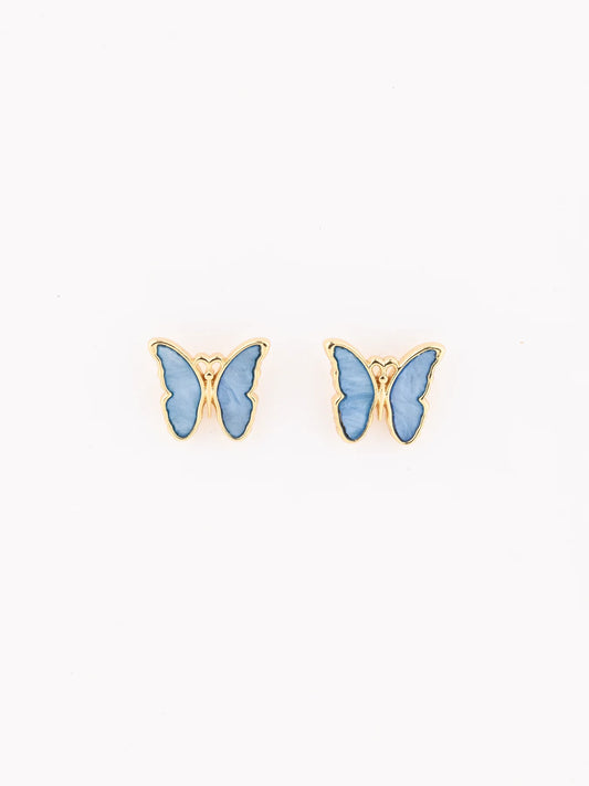 MM Girl Earrings-Blue Butterfly