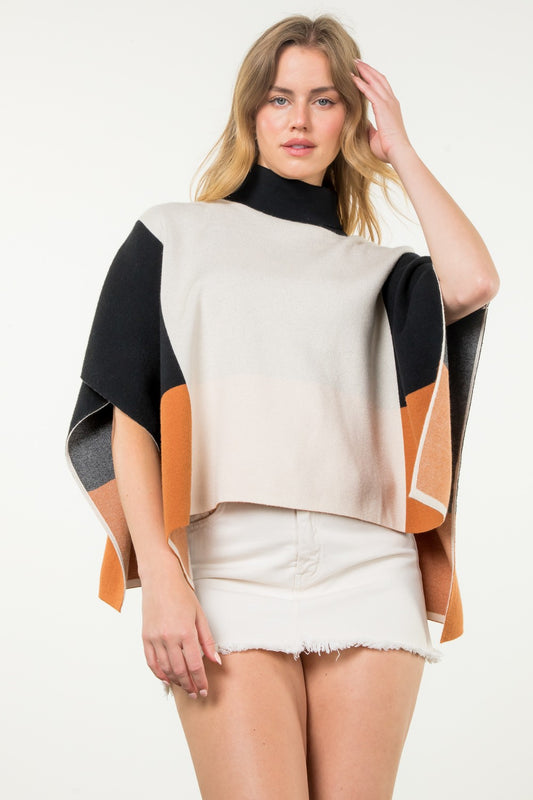 The Annie Colorblock Poncho