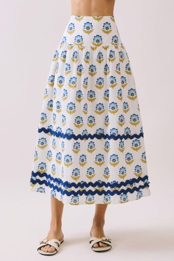 The Blue Willow Midi Skirt
