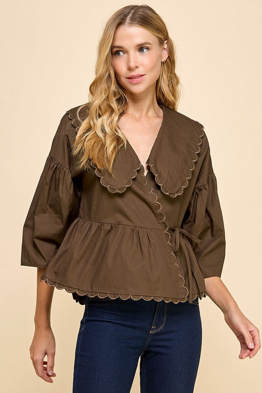 The Anna Blouse in Chocolate