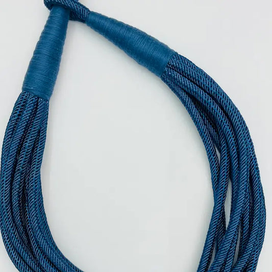 Slub 8 Strand Necklace-Navy