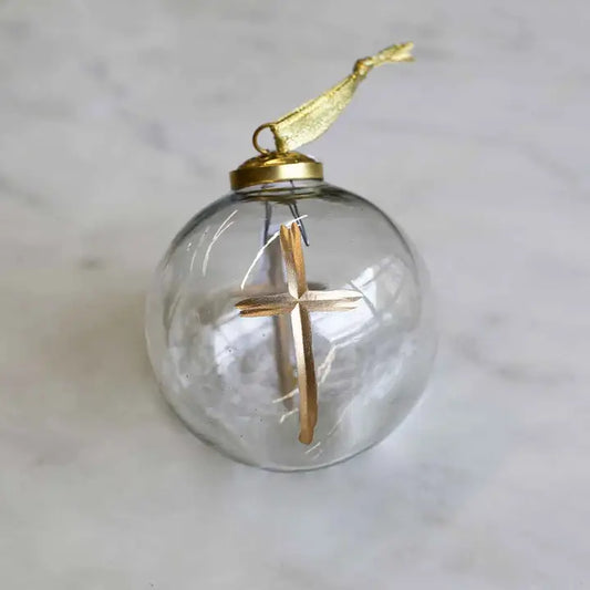Cruix Glass Ball Ornament Clear